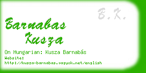 barnabas kusza business card