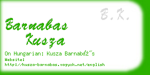 barnabas kusza business card